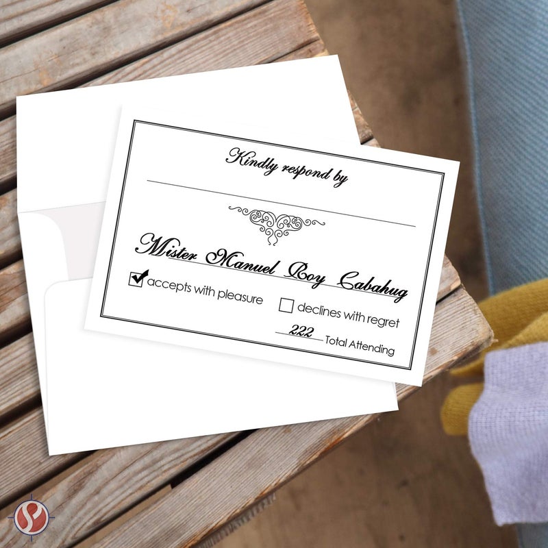 S Superfine Printing RSVP Wedding Return Cards size 4 x 6 With A6 Envelopes - 50 Per Pack - Image 3